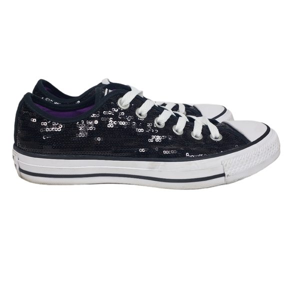 Converse Black Starlight Sequin Low Top Sneakers